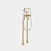 Classic Gold Dual Handle Floor Standing Bathtub Faucet